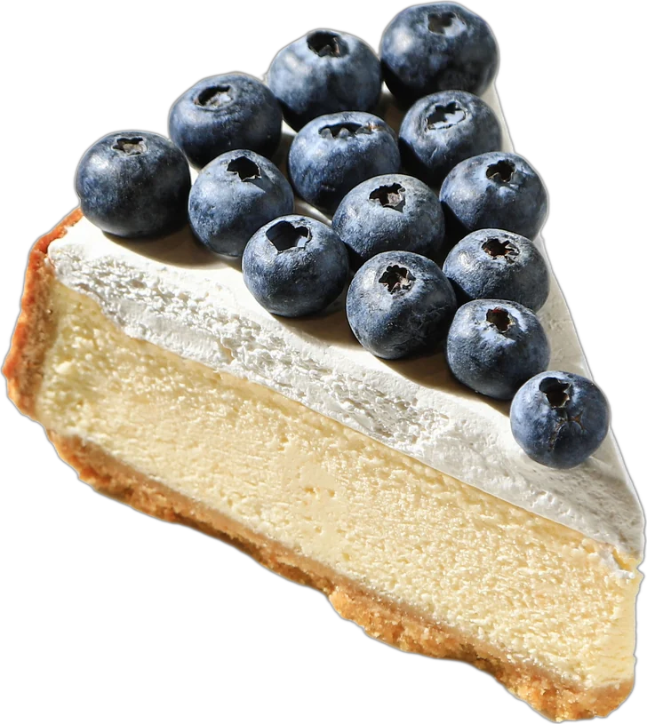 Slice of blueberry cheesecake