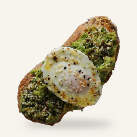 Avocado toast with a fried egg