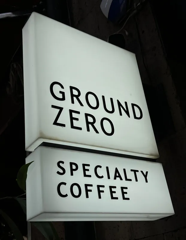 The Ground Zero Specialty Coffee lightbox sign
